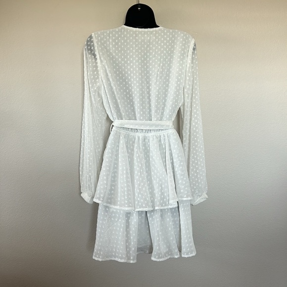 Lioness Legendary Lovers White Swiss Dot Long Sleeve
Deep V Tie Waist Dress - Picture 12 of 16